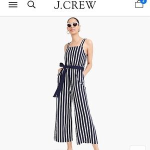 Brand new navy stripe jumpsuit with pockets